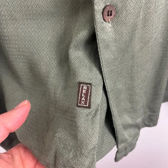 Tommy Bahama Olive Button Down Shirt - Picture 3 of 6